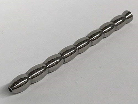 Hells Couture Rippled Post Hollow Penis Plug with Ribbed Texture - Penis Plugs