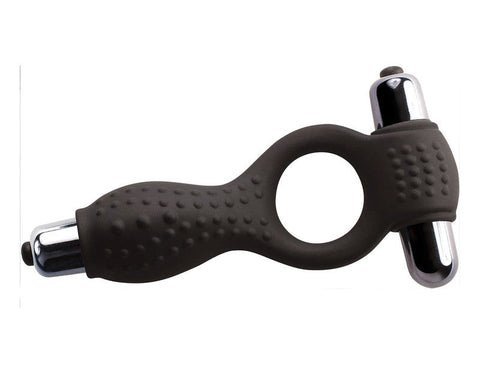 Rocks Off Union Black Dual Vibrating Cock Ring with Removable Bullets - Cock Rings