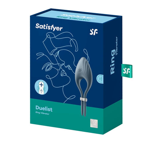Satisfyer Duelist Cock Ring Dual Motor Vibrating Design for Couples - Ball and Cock Toys