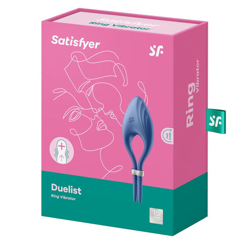 Satisfyer Duelist Cock Ring Dual Motor Vibrating Design for Couples - Ball and Cock Toys