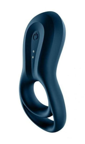 Satisfyer Epic Duo App Connected Vibrating Cock Ring Navy - Ball and Cock Toys