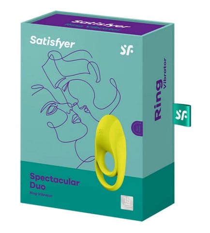 Satisfyer Spectacular Duo Vibrating Silicone Cock Ring Light Green - Ball and Cock Toys
