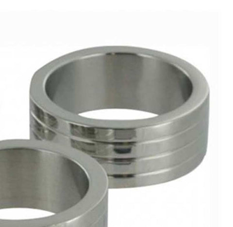 BDStyle Saturn Cock Ring with Grooved Steel Design - Cock Rings