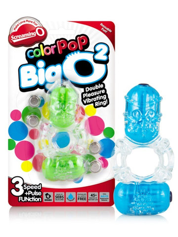 Screaming O ColorPop Big O 2 Vibrating Cock Ring Dual Motor Stimulation - Cock Rings
