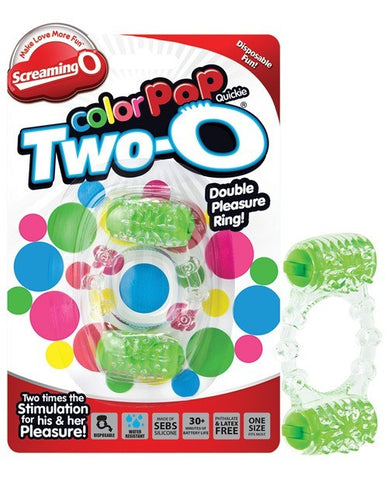 Screaming O ColorPop Quickie Two O Dual Motor Vibrating Cock Ring - Cock Rings