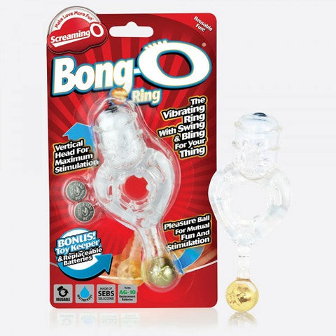 Screaming O The BongO Vibrating Cock Ring with Gold Plated Ball - Vibrating Cock Rings