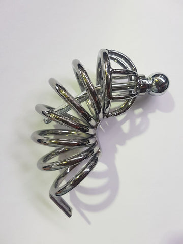 BDStyle Seven Layers Asylum Cock Cage & Plug with Urethral Insert - Male Chastity
