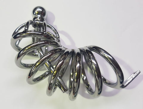 BDStyle Seven Layers Asylum Cock Cage & Plug with Urethral Insert - Male Chastity
