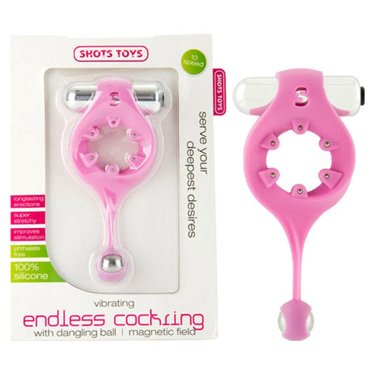 SHOTS Vibrating Endless Cockring With Ball - - Vibrating Cock Rings