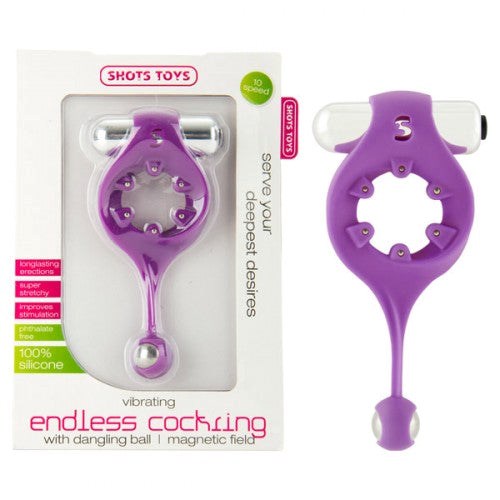 SHOTS Vibrating Endless Cockring With Ball - - Vibrating Cock Rings