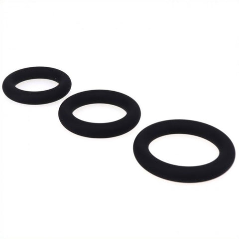 BDStyle Silicone Stretchy Cock Ring Set with Three Size Options - Cock Rings