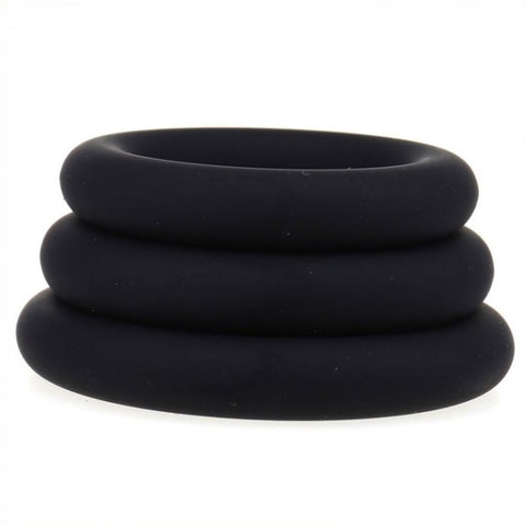 BDStyle Silicone Stretchy Cock Ring Set with Three Size Options - Cock Rings