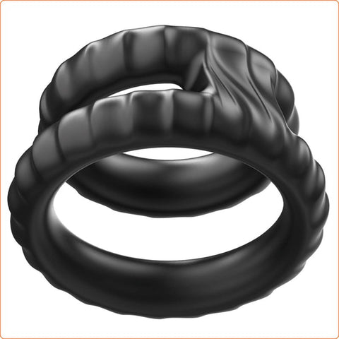 BDStyle Silicone Dual Cock Ring Dual Ring Penis and Testicle Support - Ball and Cock Toys