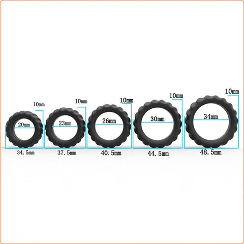 Silicone Penis Rings for Erection Enhancing - Ball and Cock Toys