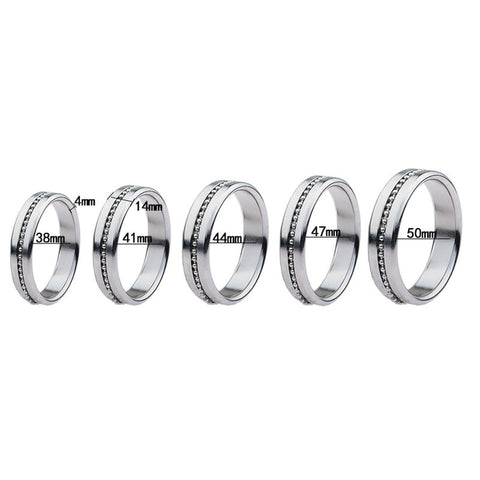 BDStyle Silver Metal Cock Ring with Grooves Enhanced Stamina and Sensation - Cock Rings