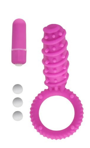 Icon Brands Simply Silicone 10X Love Button Ring with 10 Vibration Patterns - Cock Rings