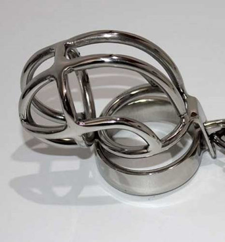 Hells Couture Slumpy Metal Chastity Cage 90 Degree Curved Design - Male Chastity