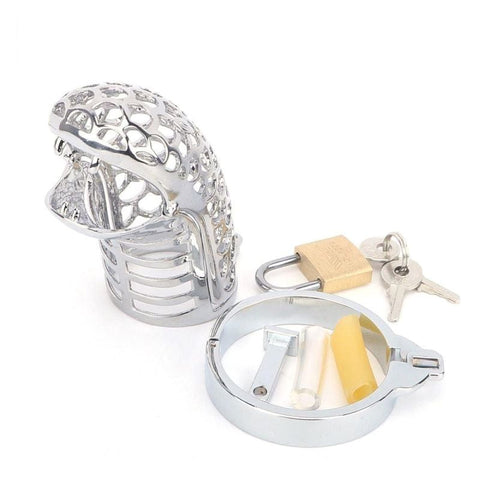 BDStyle Snake Open Mouth Chastity Device with Spiked Steel Cage - Male Chastity