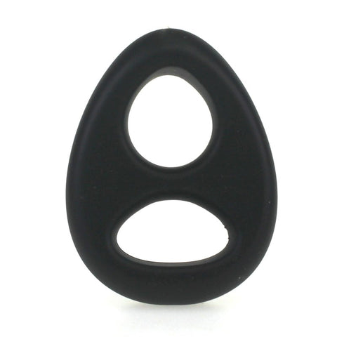 NANMA Corporation Soft Silicone Double Hole Cock Ring with Dual Support - Cock Rings