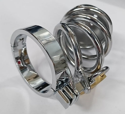 BDStyle Soldier On Male Chastity Device Pee Thru Chrome Steel - Male Chastity
