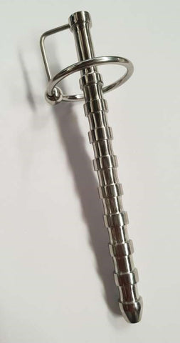 Hells Couture Solo Ribbed Large Penis Plug & Glans Ring for Urethral Play - Penis Plugs