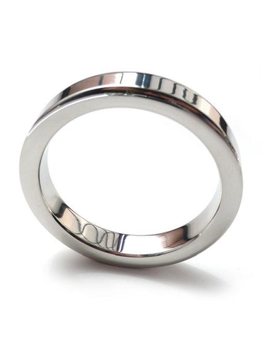 Hells Couture Square Edged Steel Cock Ring 10mm Premium Surgical Steel - Cock Rings