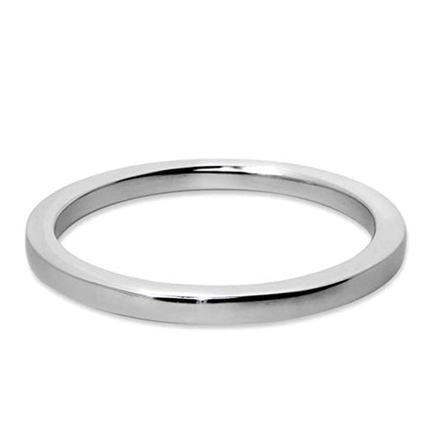 Hells Couture Square Edged Steel Cock Ring 8mm Premium Steel Design - Cock Rings