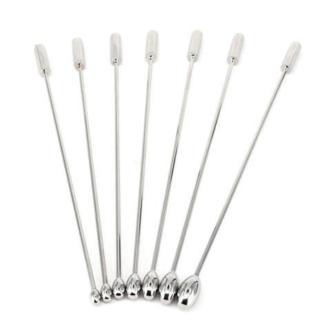 BDStyle Stainless Steel Solid Penis Plug Set Seven Graduated Sizes - Penis Plugs