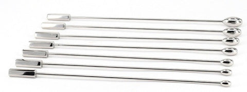 BDStyle Stainless Steel Solid Penis Plug Set Seven Graduated Sizes - Penis Plugs