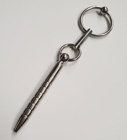 Hells Couture Stake Out Penis Plug with Glans Ring Medical Steel - Penis Plugs