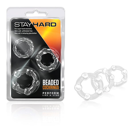 Blush Novelties Stay Hard Beaded Cock Ring Set for Enhanced Erections - Cock Rings