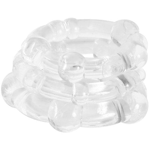 Blush Novelties Stay Hard Beaded Cock Ring Set for Enhanced Erections - Cock Rings