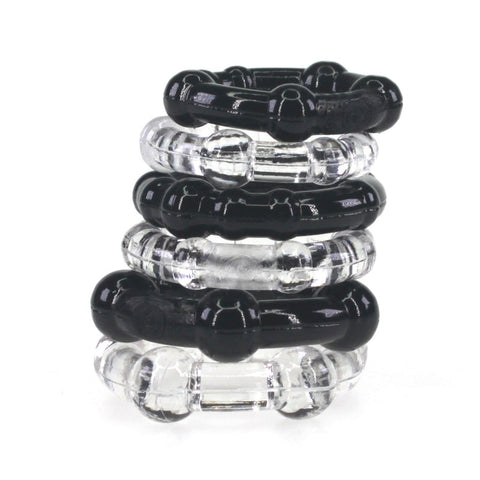 BDStyle Stay Hard Beaded Cock Ring Set with Pleasure Beads - Cock Rings