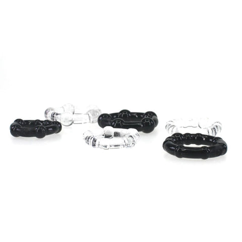 BDStyle Stay Hard Beaded Cock Ring Set with Pleasure Beads - Cock Rings