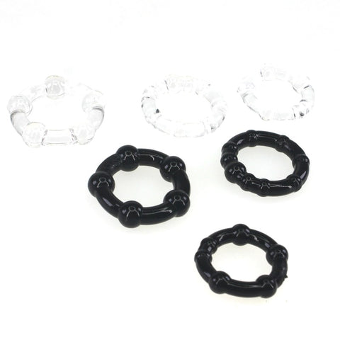 BDStyle Stay Hard Beaded Cock Ring Set with Pleasure Beads - Cock Rings
