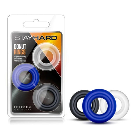 Blush Novelties' Versatile Stay Hard Donut Cock Ring Set - Firmer, Longer-Lasting Pleasure - Cock Ring Sets