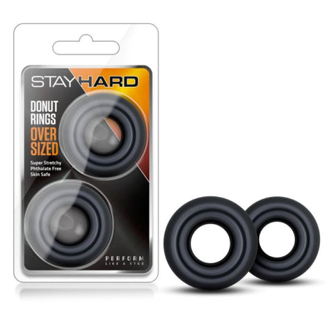 Blush Novelties Stay Hard Stretchy Donut Rings Oversized Cock Rings - Cock Ring Sets