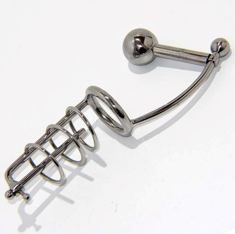 Hells Couture Ultimate Pleasure Cage Steel Chastity with Urethral and Anal - Male Chastity