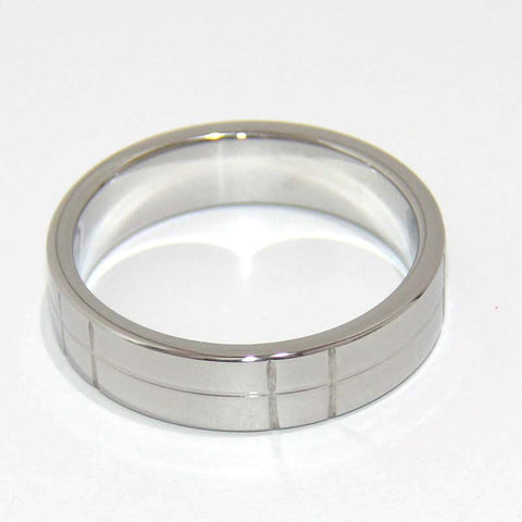 Hells Couture Steel Grooved Cock Ring Medical Grade Stainless Steel - Cock Rings