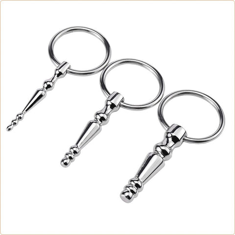 BDStyle Steel Penis Plug With Ring Premium Stainless Steel Urethral Toy - Penis Plugs