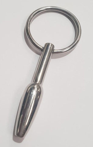 Steel Pleasures Penis Plug Olive Cum Thru with Ring Medical Grade Steel - Penis Plugs