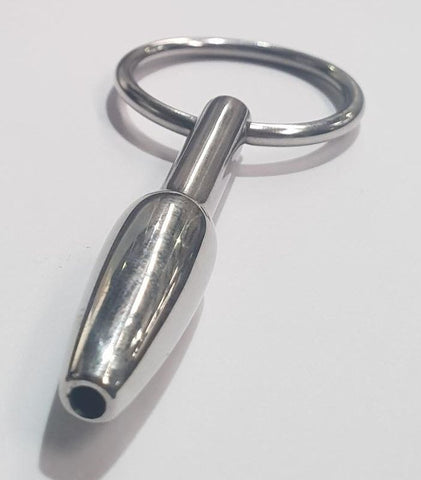 Steel Pleasures Penis Plug Olive Cum Thru with Ring Medical Grade Steel - Penis Plugs