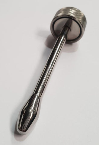 Hells Couture Steel Vibrating Urethral Plug Medium Stainless Steel - Penis Plugs
