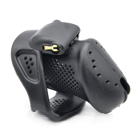BDStyle Stoma PVC Cock Cage Small Male Chastity Device with Lock - Male Chastity