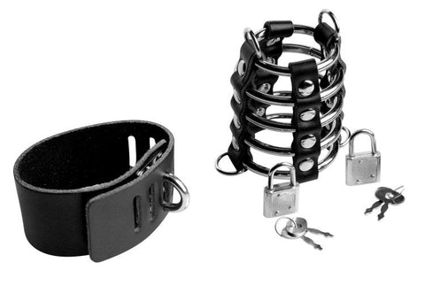 XR Brands Strict Gates Of Hell Chastity Device Male Cock Cage - Male Chastity