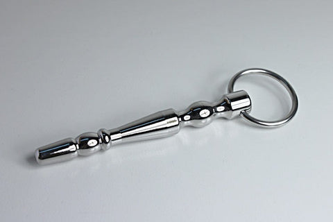 BDStyle Super Nova Penis Plug With Glans Ring Ribbed Steel Design - Penis Plugs