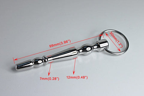 BDStyle Super Nova Penis Plug With Glans Ring Ribbed Steel Design - Penis Plugs