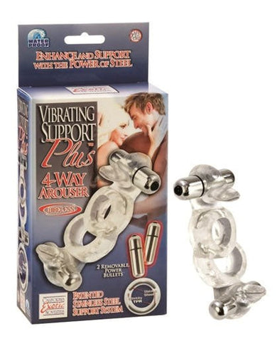 CalExotics Support Plus Vibrating 4 Way Penis Arouser - Cock Rings