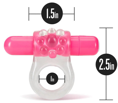 Blush Novelties Teaser Vibrating C Ring with Single Speed Vibrations - Vibrating Cock Rings