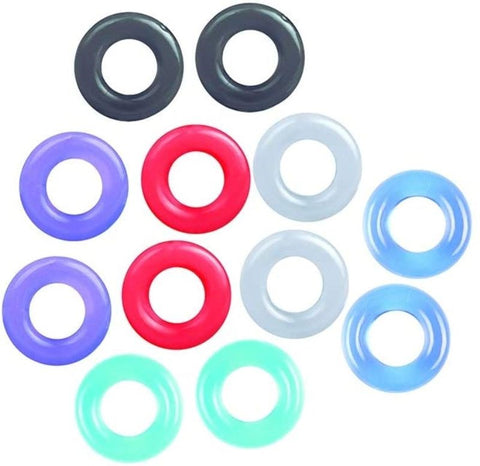 The 9s Ballers Dozen 12 Stretchy Cock Rings and Stackable Design - Cock Ring Sets